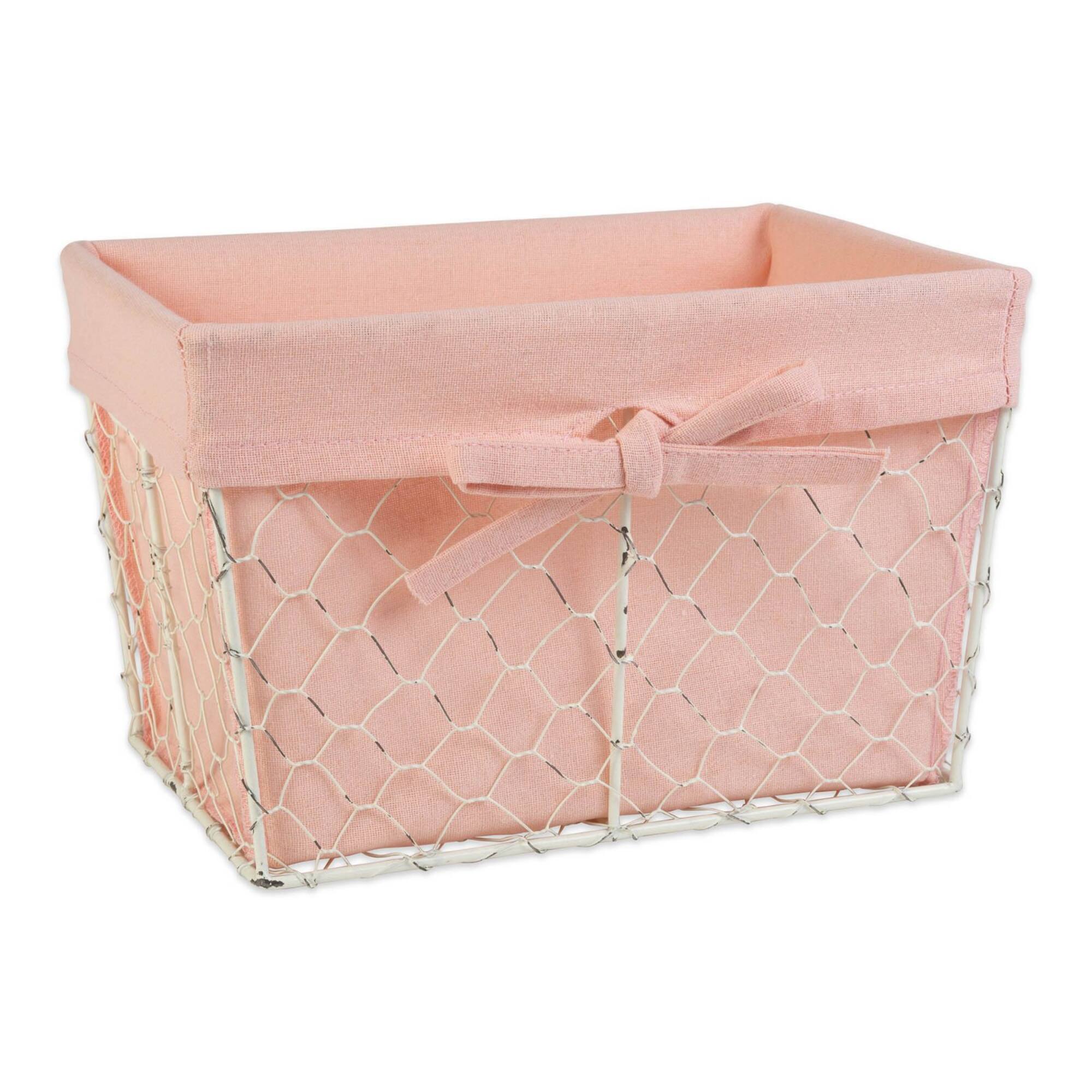 DII® Blush Pink Lined Chicken Wire Basket Set